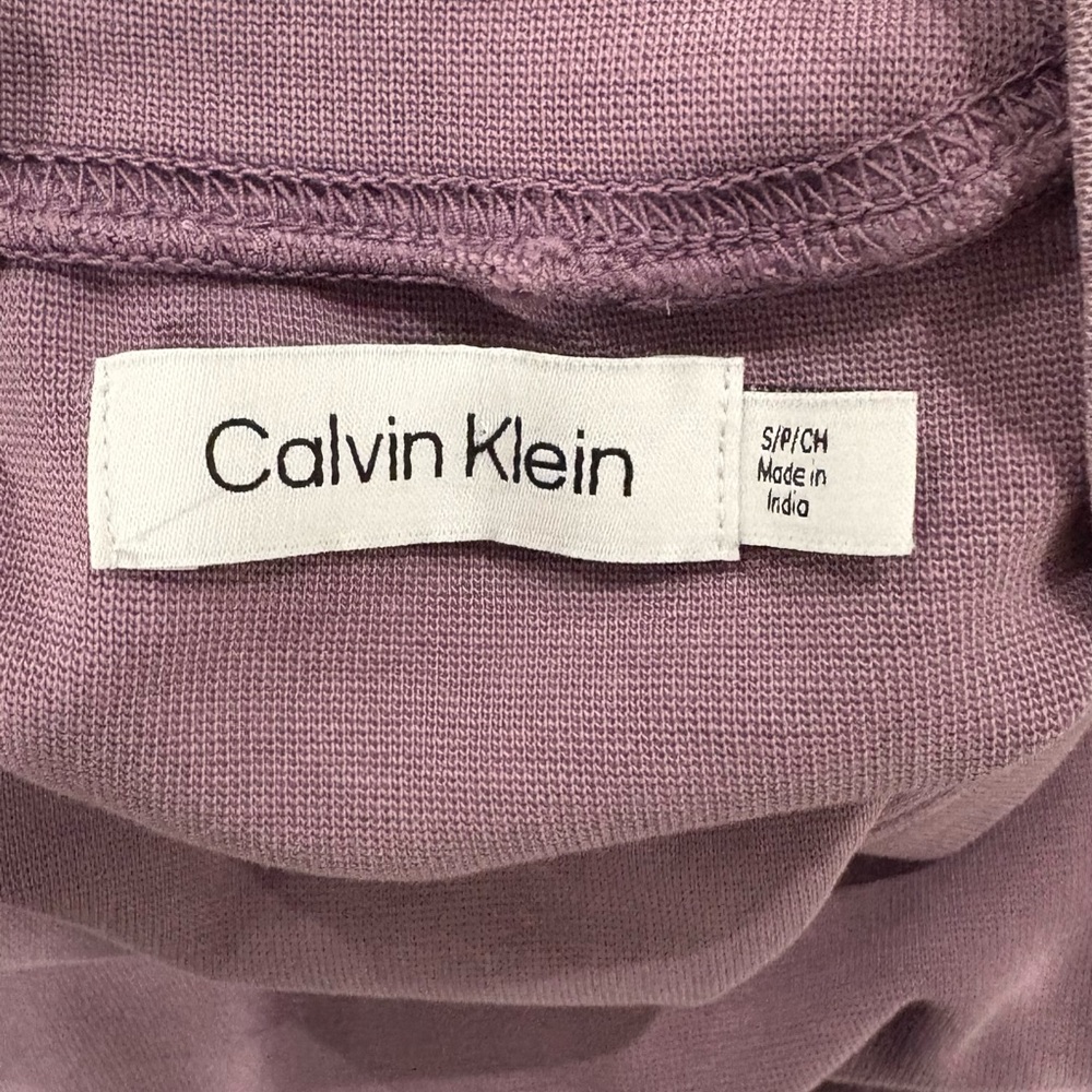 CALVIN‎ KLIEN MAUVE SLEEVELESS MOCH NECK DRESS - SIZE SMALL - Picture 2 of 3